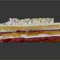 Delicious Layered Cake With Whipped Cream Topping And Colorful Fruit Layers