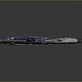 Decorative Fantasy Weapon with Blue Silver Dragon Themed Design Glowing Accents and Intricate Mechanical Structure