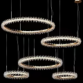 Modern Crystal Chandelier With Circular Ring Design And Multiple Hanging Layers 3d model