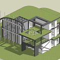 Modern Detached Villa With Contemporary Architecture Glass Walls Balcony And Greenery