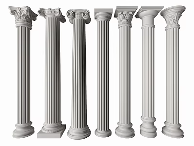 Classic Roman Columns With Various Architectural Styles 3d model