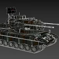 Military Armored Tank With Camouflage Paint Turret Weapon System Tracks And Equipment