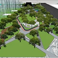 Modern Sales Office Building Design With Curved Roof Landscaped Gardens And Water Features