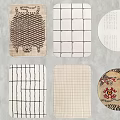 Various Designed Square Rugs With Grid Striped Textured And Geometric Patterns