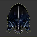 Blue Armored Biomechanical Creature With Horned Head In Sci Fi Fantasy Design