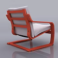 Modern Leisure Accent Chair With Orange Frame White Cushioned Seat Backrest And Armrest