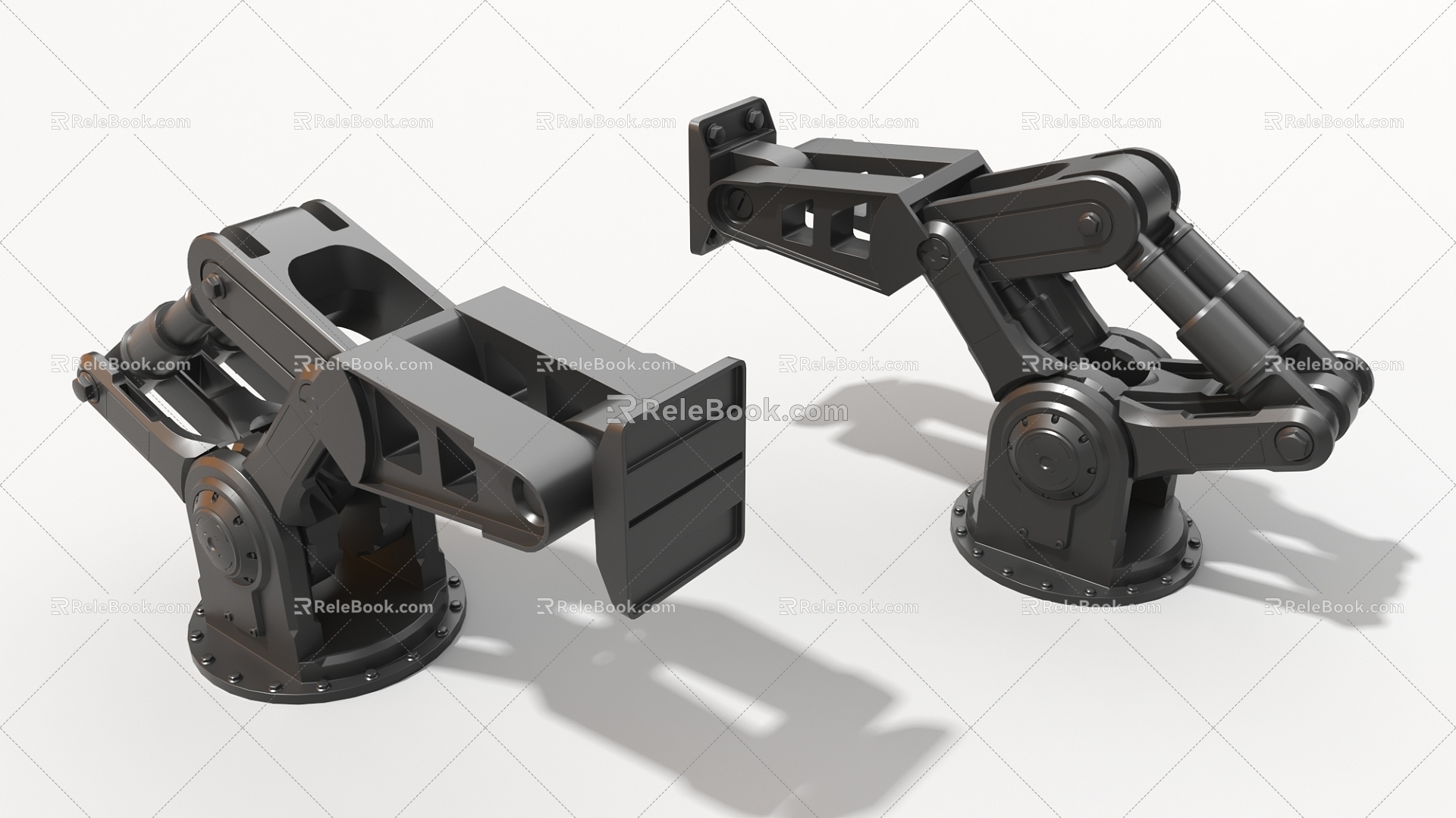 Hard surface machinery steel structure joint mechanical arm high-tech industrial parts 3d model