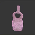 Pink Decorative Sculpture Carving With Loop Handles And Intricate Base Patterns