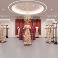 Modern Minimalist Bridal Shop Interior With Wedding Dress Display And Reception Desk