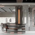Modern Clothing Store Interior With Display Racks Cashier Counter And Lighting Design