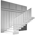 Modern Staircase Design With Glass Railing White Steps And Wooden Wall