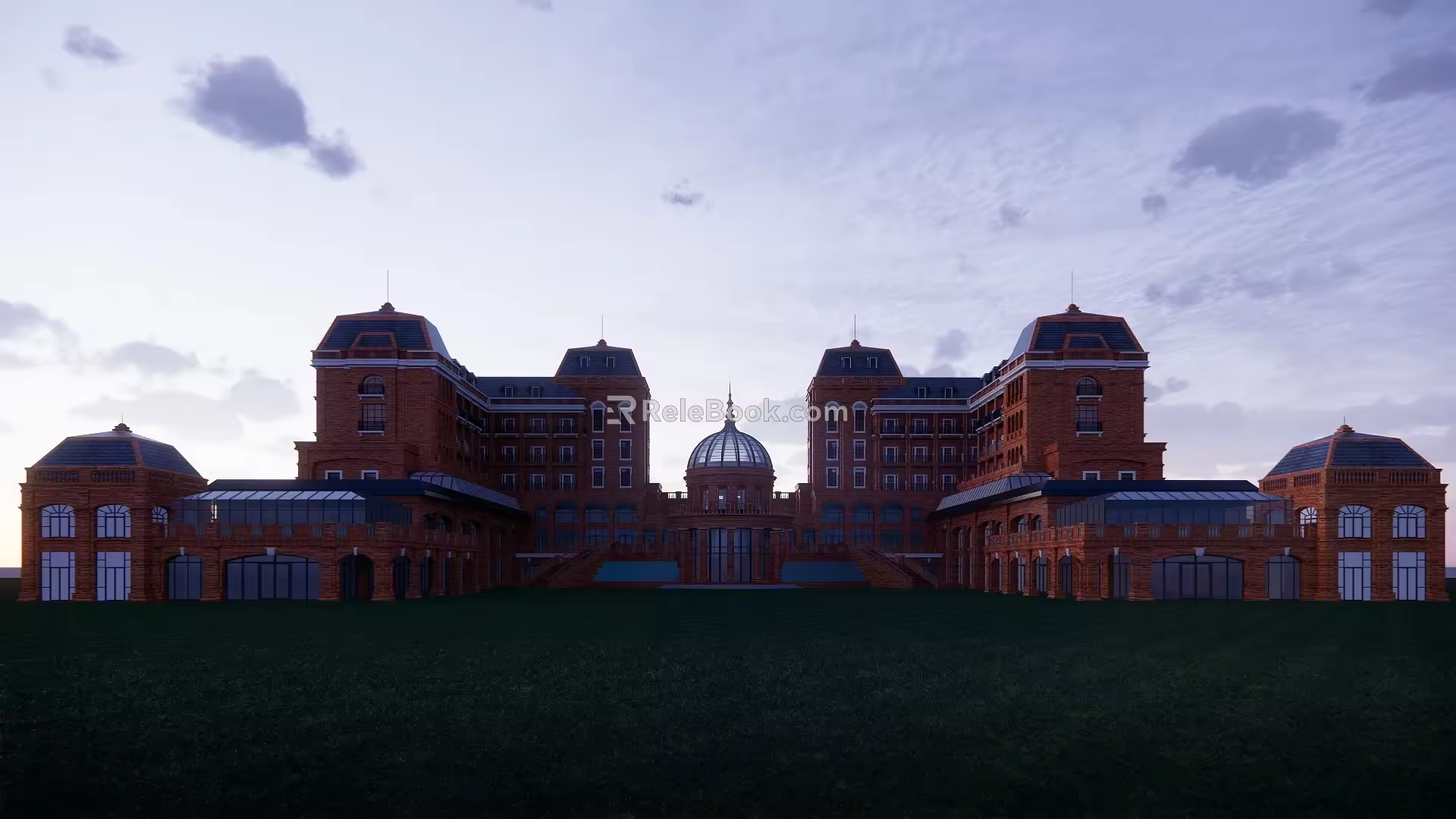 French Castle Architecture 3d model