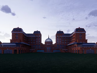 French Castle Architecture 3d model