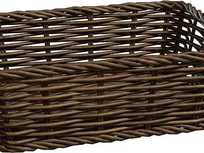 Brown Wicker Storage Basket Ideal For Organizing With Textured Weave 3d model