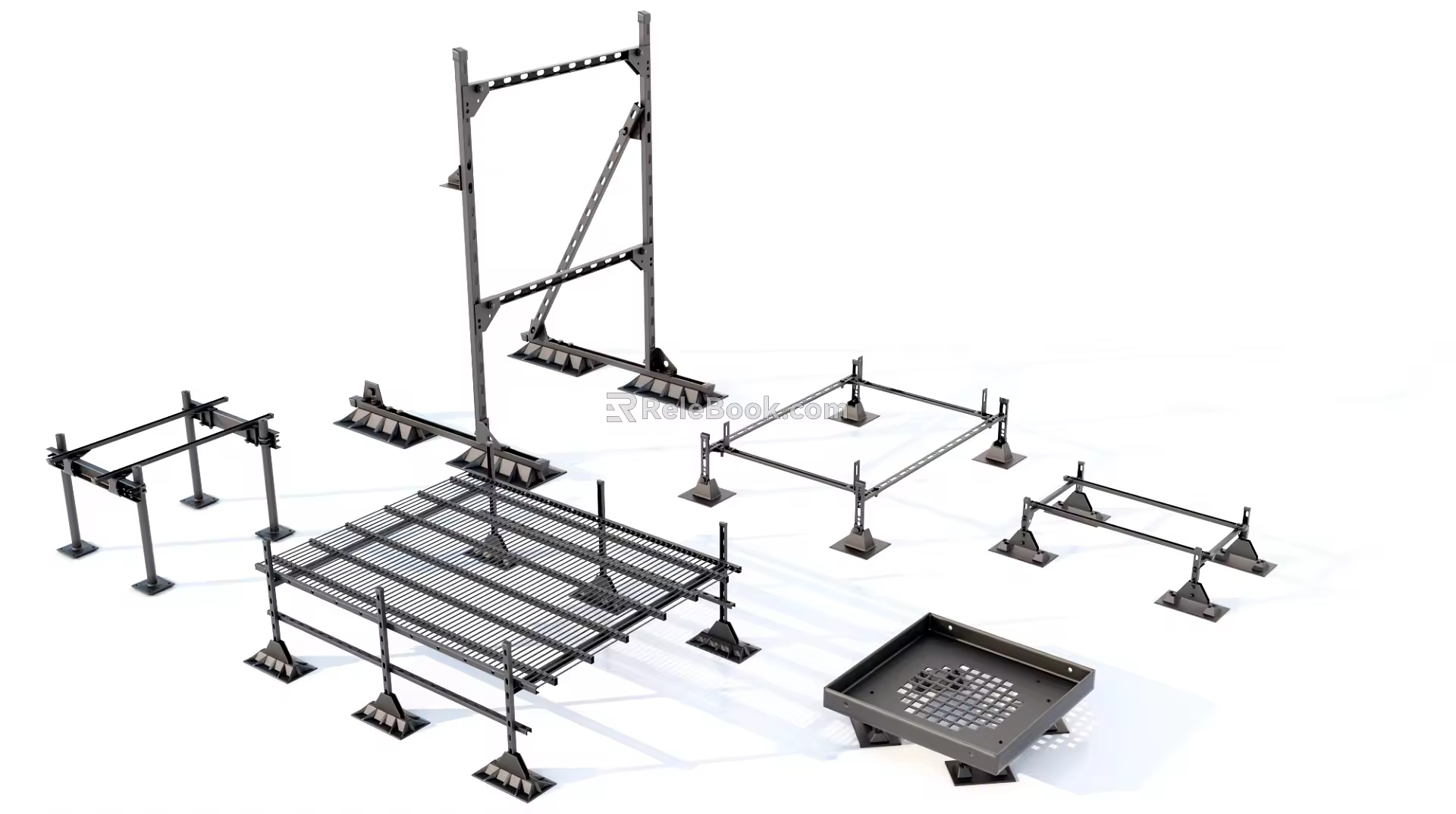 Pipe Support Frame Iron Frame 3d model