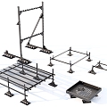 Pipe Support Support Frame Iron Frame 3d model