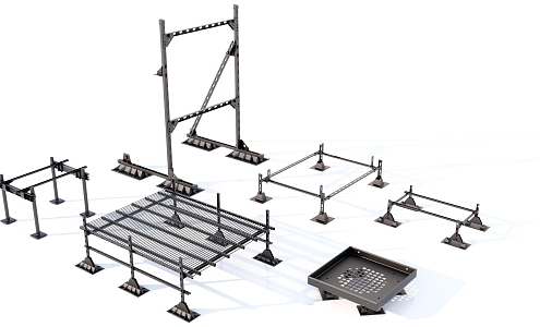 Pipe Support Frame Iron Frame 3d model