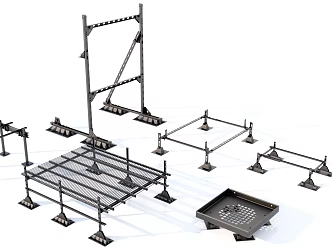 Pipe Support Frame Iron Frame 3d model
