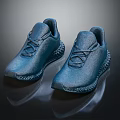 Blue Modern Sneakers With Knitted Upper And Textured Sole Design 3d model
