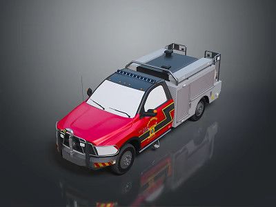 Red Military Vehicle With Stylish Design Functional Roof Equipment And Body Details 3d model