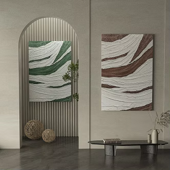Modern abstract painting decorative painting 3d model