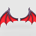 Game and Movie Character Featuring Red Purple Demonic Style Wings Design