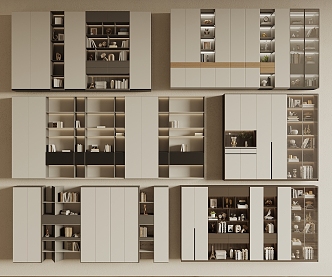 Modern bookcase 3d model