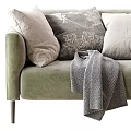 Modern double sofa fabric multi-person sofa 3d model