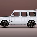 White Luxury SUV Side View Featuring Large Black Alloy Wheels And Sleek Exterior Design
