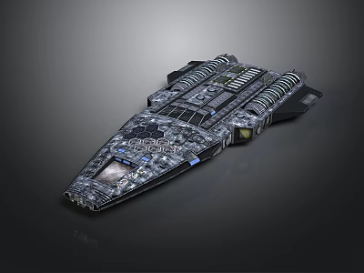 Futuristic Spaceship With Sleek Design Complex Structure And Multiple Engines For Space Exploration 3d model
