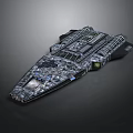 Futuristic Spaceship With Sleek Design Complex Structure And Multiple Engines For Space Exploration