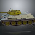 Olive Green and Beige Military Tank with Number 20 Turret and Tracks