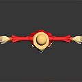 Cartoon Character With Straw Hat Red Coat Yellow Shirt Blue Shorts And Sandals Arms Outstretched