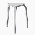 Modern Minimalist Bent Wood Triangle Seat Stool In Two Different Colors For Casual Home Use