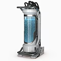 Modern Stainless Steel Kitchen Appliance With Transparent Water Tank And Bubbles