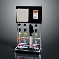 Industrial Storage Cabinet Shelf With Control Panel Pipes Valves And Equipment