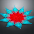 Vibrant Flowering Plant With Blue Petals And Red Center On Dark Background