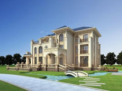 Villa European architecture club 3d model