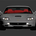 Shiny Silver Sports Car Featuring Red Leather Seats Sleek Aerodynamic Body And Reflective Exterior Surface