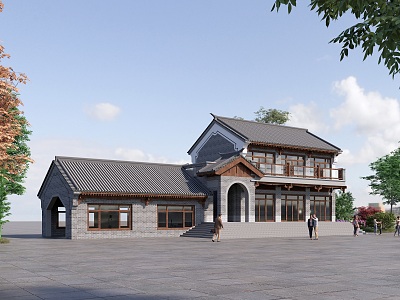 Chinese Architecture Antique Architecture Shop Homestay Street View Catering 3d model