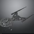 Futuristic Cosmic Spacecraft Model With Intricate Geometric Design And Circular Structure