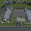 Modern ALL OF Office Building In Urban City With Courtyard Entrance