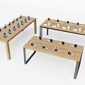Organized Office Desks Displaying Multiple Smartphones And Small Information Cards 3d model