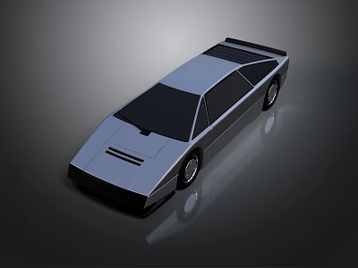 Sleek Retro Futuristic Sports Car With Low Profile Design And Silver Exterior 3d model