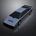 Sleek Retro Futuristic Sports Car With Low Profile Design And Silver Exterior