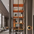 Modern Luxury Sales Office Interior Design With Glass Ceiling Wooden Panels And Central Display Area