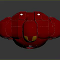 Iron Man Bust With Red Armor Gold Helmet Glowing Eyes And Arc Reactor