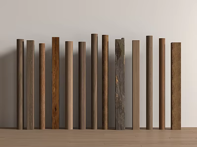 Chinese Pillar Wood Pillar Wood Old Wood Column Wood Beam 3d model
