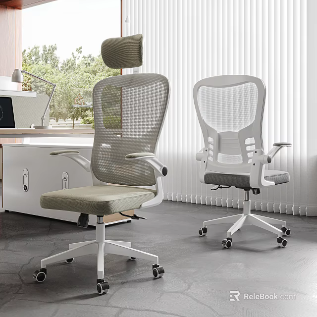 Modern Ergonomic Office Chairs With Mesh Back And Two Tone Design For Home Office 3d model 