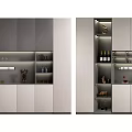 Modern Wine Cabinet Interior Design With Storage Shelves And Display Bottles